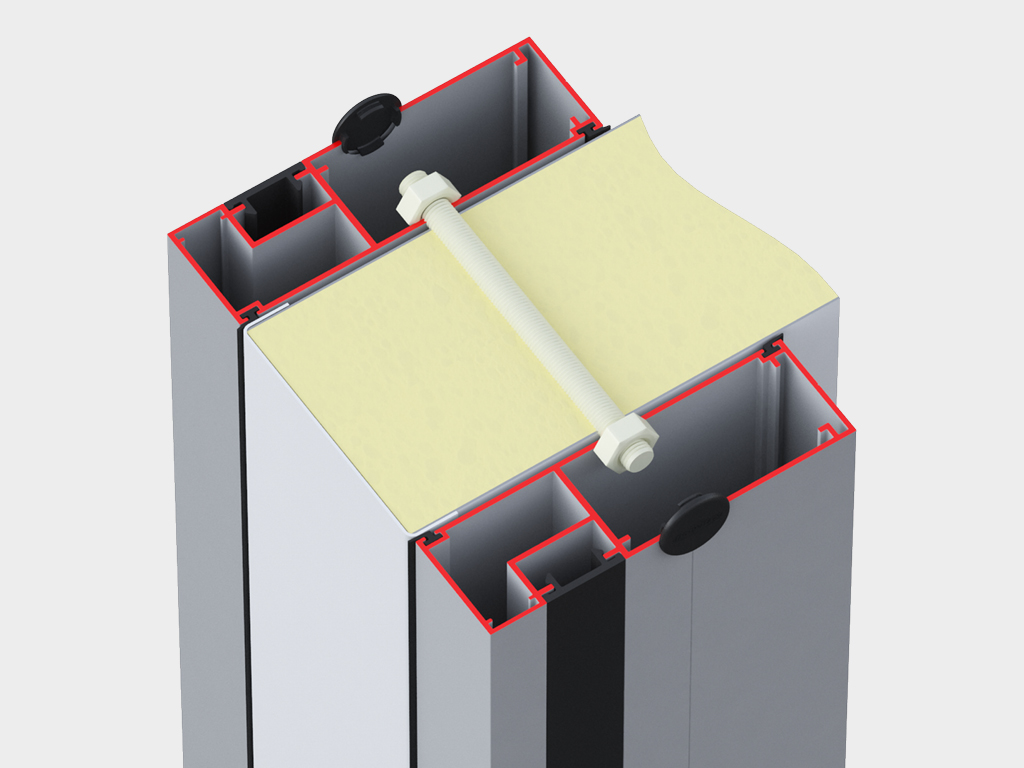 O‘rnatish joyining mustahkamligini ta'minlash uchun ichki alyuminiy rom.